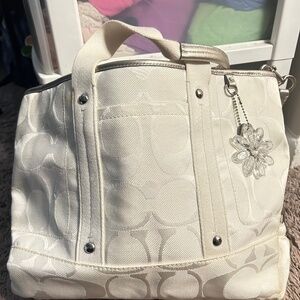 white coach bag